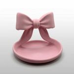Fashion, accesorii si bijuterii - Femei - Bijuterii femei - Cutii bijuterii - Tavita Eleganta pentru Bijuterii cu Funda, Roz Pudrat, 12 cm - Infinity.ro