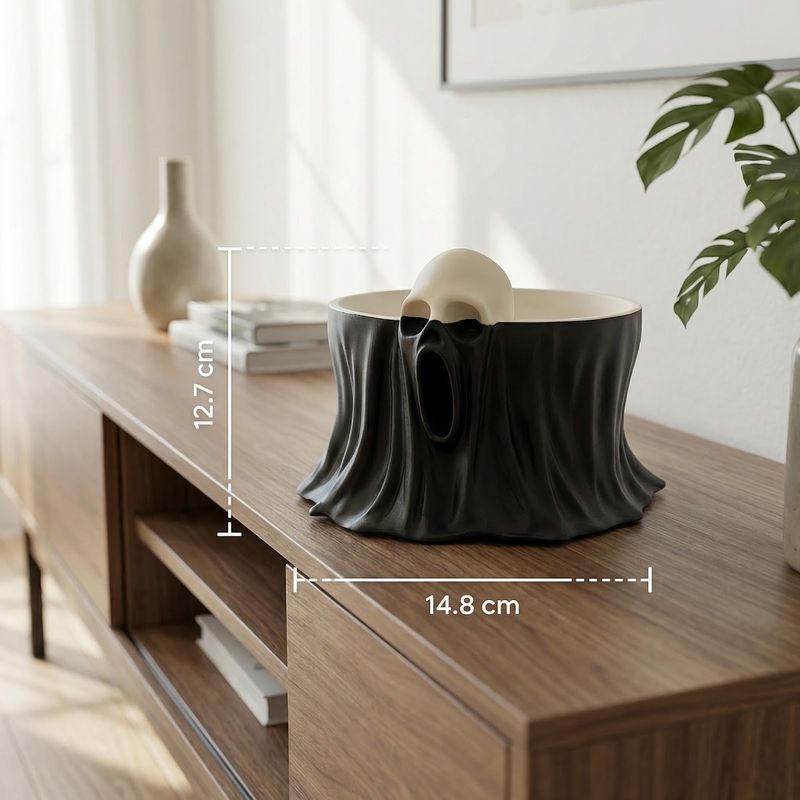 Casa si Gradina - Decoratiuni - Obiecte decorative - Vaze si boluri decorative - Bol Decorativ Spectral pentru Bomboane, Negru, 15 cm - Infinity.ro