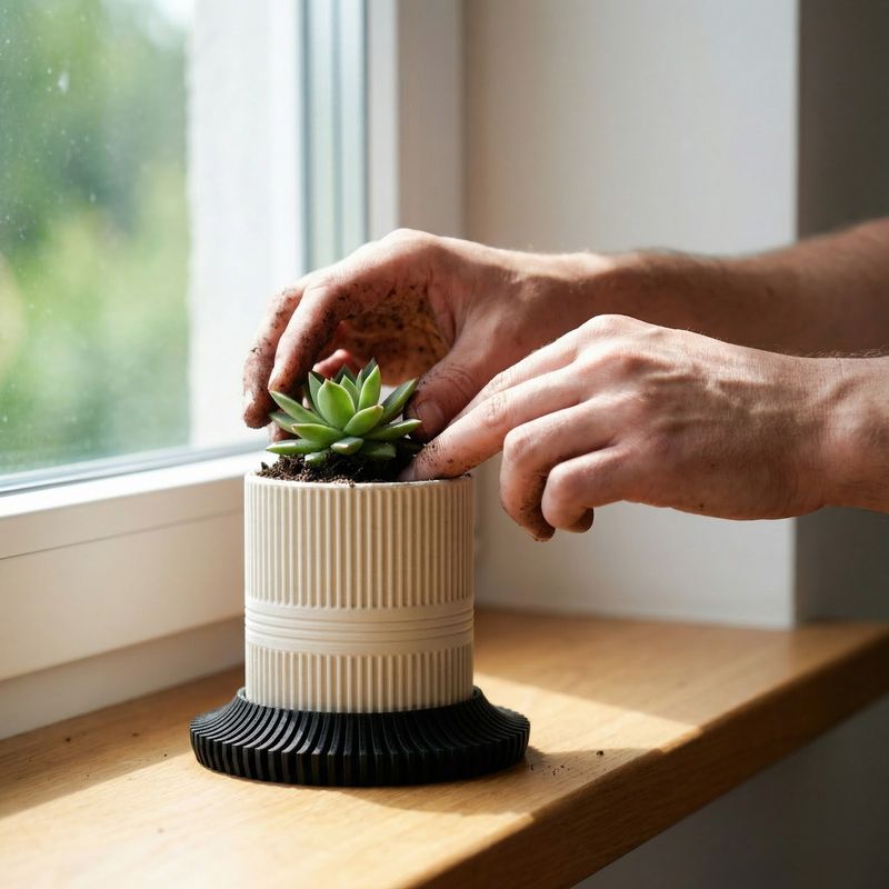 Casa si Gradina - Gradinarit si plante - Plante si ghivece - Ghivece si suporturi - Ghiveci Decorativ Minimalist cu Farfurie Striata, Alb, 10 cm - Infinity.ro