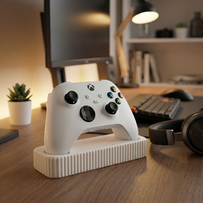 PC, gaming si accesorii - Gaming - Accesorii gaming - Accesorii console gaming - Suport Controller, Alb, 17cm, Design Modern, Printat 3D - Infinity.ro