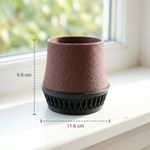 Casa si Gradina - Gradinarit si plante - Plante si ghivece - Ghivece si suporturi - Ghiveci Decorativ Minimalist cu Tavita, Negru, 12 cm - Infinity.ro