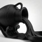 Casa si Gradina - Decoratiuni - Obiecte decorative - Accesorii decorative - Tava Decorativa Sculpturala cu Efect de Varsare, Negru, 17 cm - Infinity.ro