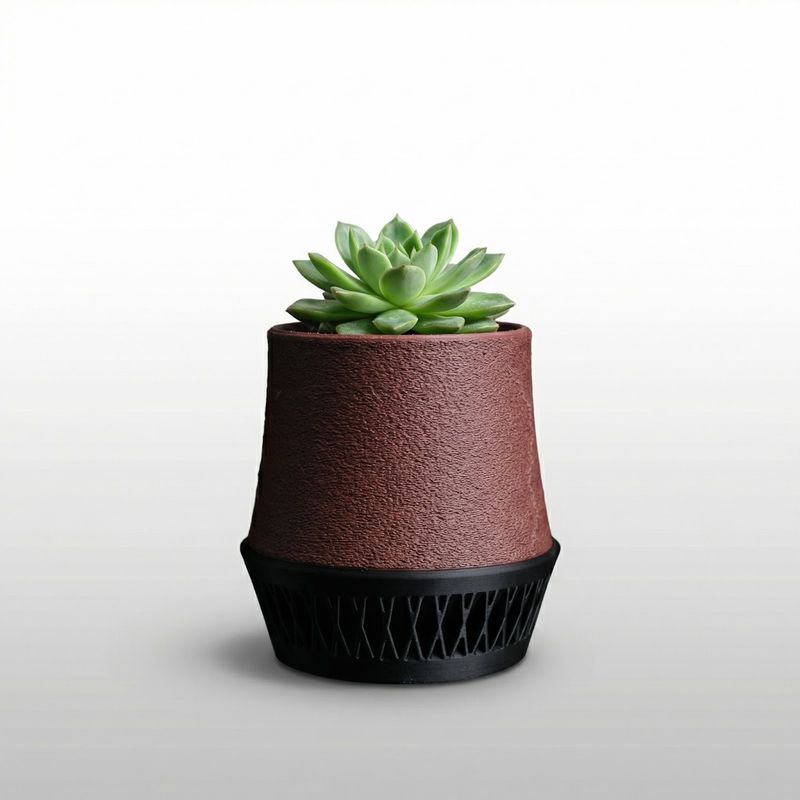 Casa si Gradina - Gradinarit si plante - Plante si ghivece - Ghivece si suporturi - Ghiveci Decorativ Minimalist cu Tavita, Negru, 12 cm - Infinity.ro