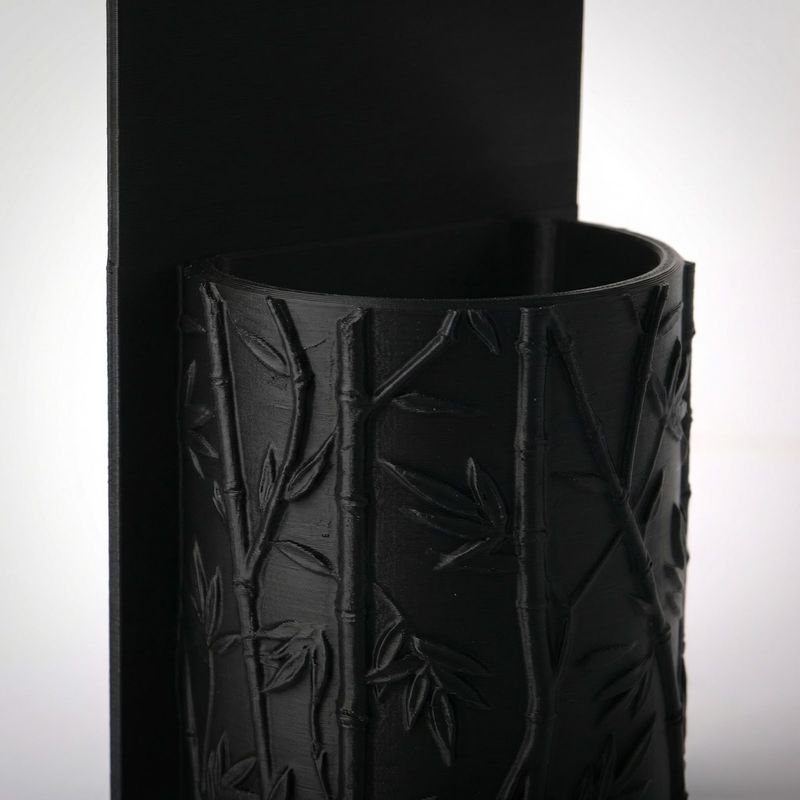 Carti si Birotica - Birotica - Accesorii de birou - Suporturi accesorii birou - Organizator de Perete Elegant cu Model Botanic, Negru, 17 cm - Infinity.ro