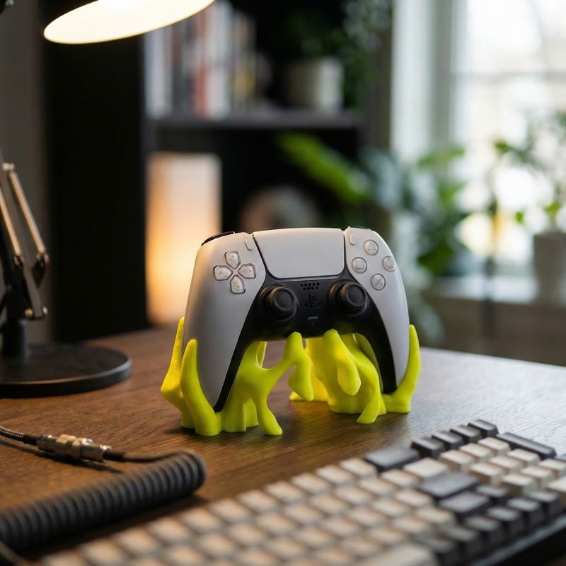 PC, gaming si accesorii - Gaming - Accesorii gaming - Accesorii console gaming - Suport pentru Controller, Verde Neon, 20 cm - Infinity.ro