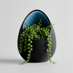 Casa si Gradina - Gradinarit si plante - Plante si ghivece - Ghivece si suporturi - Ghiveci decorativ tip ou, culoare Midnight Onyx & Artic Blue, plastic PLA, 16 cm inaltime - Infinity.ro