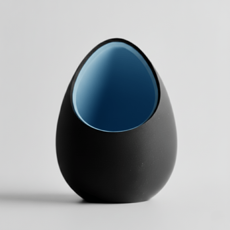 Casa si Gradina - Gradinarit si plante - Plante si ghivece - Ghivece si suporturi - Ghiveci decorativ tip ou, culoare Midnight Onyx & Artic Blue, plastic PLA, 16 cm inaltime - Infinity.ro