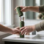 Casa si Gradina - Mobilier - Organizare si depozitare - Cutii depozitare - Cutie Depozitare de Voiaj cu Textura Matlasata, Verde, 5 cm - Infinity.ro