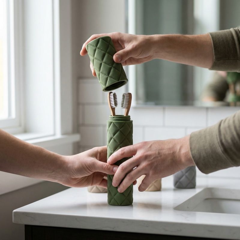 Casa si Gradina - Mobilier - Organizare si depozitare - Cutii depozitare - Cutie Depozitare de Voiaj cu Textura Matlasata, Verde, 5 cm - Infinity.ro