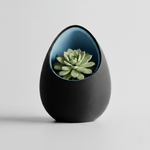 Casa si Gradina - Gradinarit si plante - Plante si ghivece - Ghivece si suporturi - Ghiveci decorativ tip ou, culoare Midnight Onyx & Artic Blue, plastic PLA, 16 cm inaltime - Infinity.ro