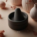 Fashion, accesorii si bijuterii - Femei - Bijuterii femei - Cutii bijuterii - Suport Inele Elegant, Negru, 6 cm - Infinity.ro