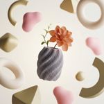 Casa si Gradina - Decoratiuni - Obiecte decorative - Vaze si boluri decorative - Vaza Decorativa cu Valuri Sculpturale, Gri, 20 cm - Infinity.ro