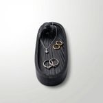 Fashion, accesorii si bijuterii - Femei - Bijuterii femei - Cutii bijuterii - Tavita pentru Bijuterii cu Model Val, Negru, 15 cm - Infinity.ro