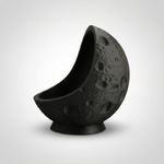 Casa si Gradina - Decoratiuni - Obiecte decorative - Vaze si boluri decorative - Bol Decorativ cu Textura Lunara, Negru, 17 cm - Infinity.ro