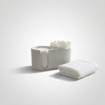 Casa si Gradina - Sanitare - Suporturi si accesorii baie - Accesorii baie - Dozator elegant pentru dischete si batisoare, alb, 12 cm - Infinity.ro