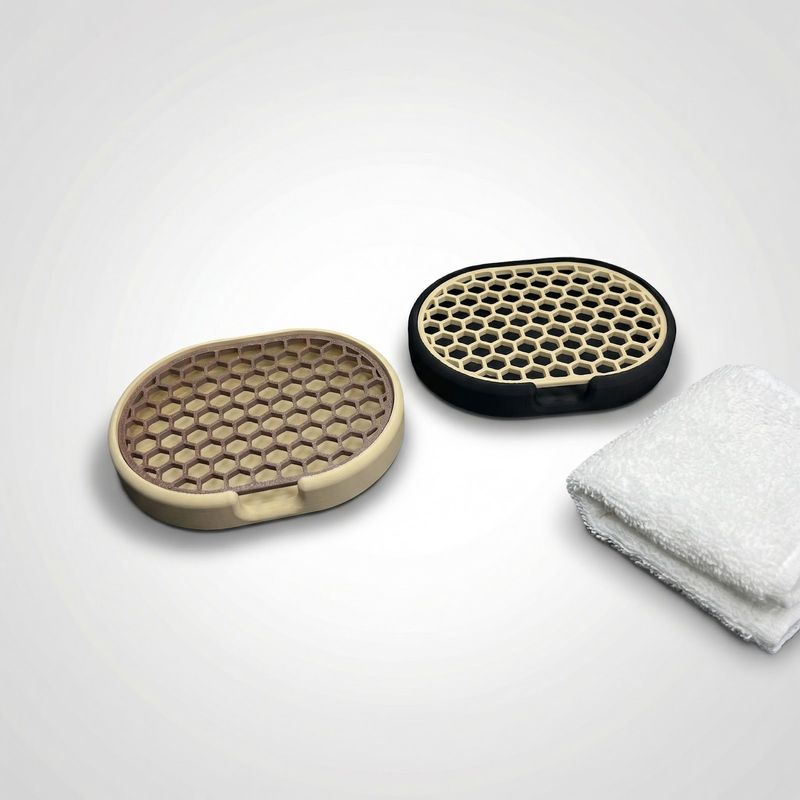 Casa si Gradina - Sanitare - Suporturi si accesorii baie - Accesorii baie - Sapuniera Geometrica Hexagonala, Bej, 12 cm - Infinity.ro