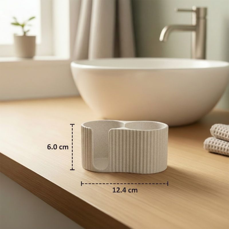 Casa si Gradina - Sanitare - Suporturi si accesorii baie - Accesorii baie - Dozator elegant pentru dischete si batisoare, alb, 12 cm - Infinity.ro