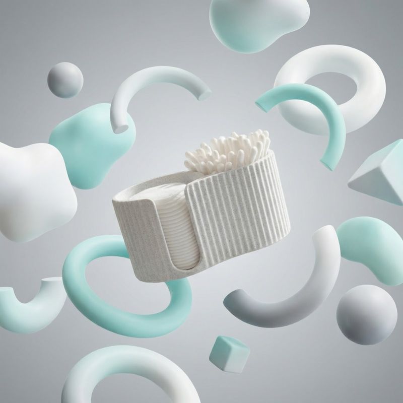 Casa si Gradina - Sanitare - Suporturi si accesorii baie - Accesorii baie - Dozator elegant pentru dischete si batisoare, alb, 12 cm - Infinity.ro