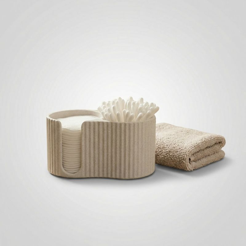 Casa si Gradina - Sanitare - Suporturi si accesorii baie - Accesorii baie - Dozator elegant pentru dischete si batisoare, alb, 12 cm - Infinity.ro
