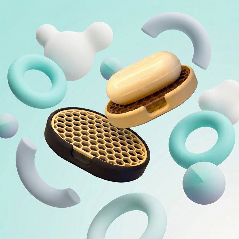 Casa si Gradina - Sanitare - Suporturi si accesorii baie - Accesorii baie - Sapuniera Geometrica Hexagonala, Bej, 12 cm - Infinity.ro
