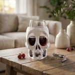 Casa si Gradina - Bucatarie si vesela - Accesorii bar - Suporturi bauturi - Suport Doza Decorativ cu Craniu, Alb, 14 cm - Infinity.ro