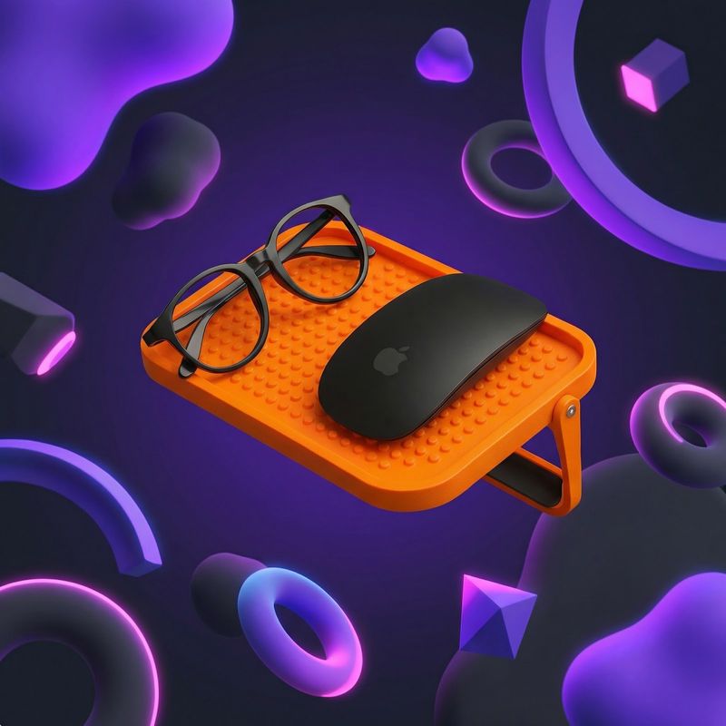 PC, gaming si accesorii - Periferice PC - Periferice Diverse - Raft universal pentru monitor, portocaliu, dimensiuni 13x3.9x14cm - Infinity.ro