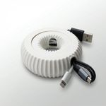 PC, gaming si accesorii - Retelistica - Cabluri si accesorii - Organizator Cablu Compact cu Striatii, Alb, 8 cm - Infinity.ro
