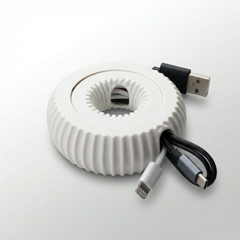 PC, gaming si accesorii - Retelistica - Cabluri si accesorii - Organizator Cablu Compact cu Striatii, Alb, 8 cm - Infinity.ro