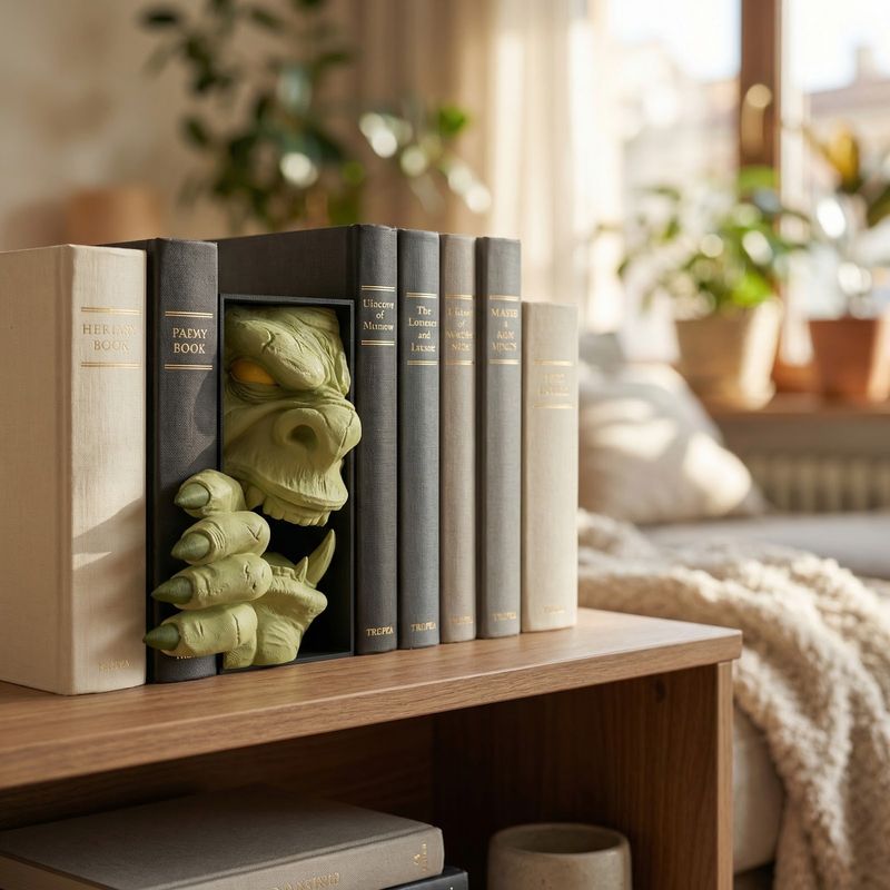 Carti si Birotica - Carti - Accesorii pentru cititori - Insertie Decorativa pentru Biblioteca cu Gardian Fantasy, Verde, 18 cm - Infinity.ro