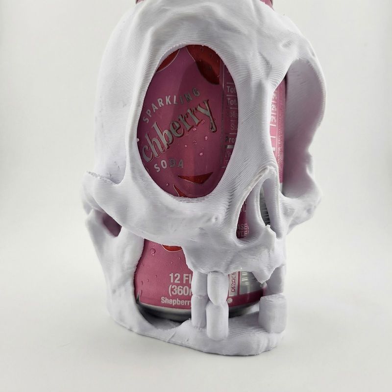 Casa si Gradina - Bucatarie si vesela - Accesorii bar - Suporturi bauturi - Suport Doza Decorativ cu Craniu, Alb, 14 cm - Infinity.ro