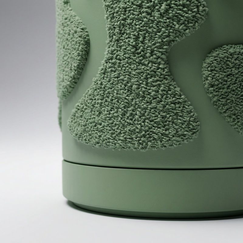 Casa si Gradina - Gradinarit si plante - Plante si ghivece - Ghivece si suporturi - Ghiveci decorativ verde, 14 cm, cu drenaj integrat, textura organica - Infinity.ro