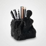 Carti si Birotica - Birotica - Accesorii de birou - Suporturi accesorii birou - Suport Pixuri Sculptural, Negru, 17 cm - Infinity.ro