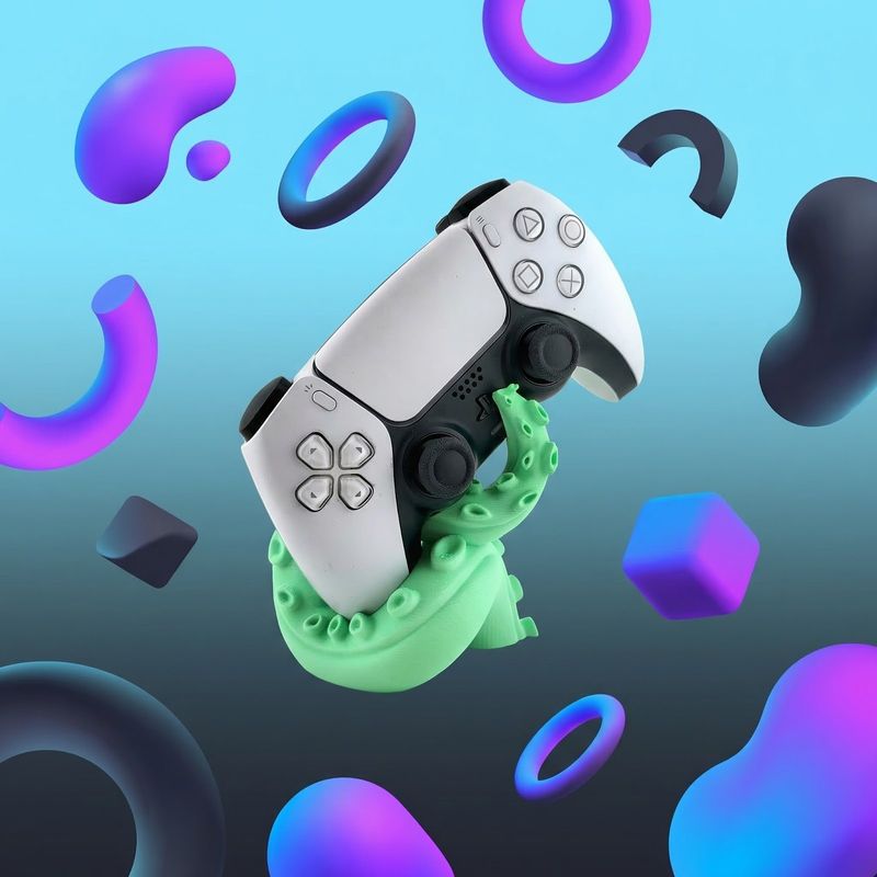 PC, gaming si accesorii - Gaming - Accesorii gaming - Accesorii console gaming - Suport Controller cu Tentacule Marine, Verde, 10 cm - Infinity.ro