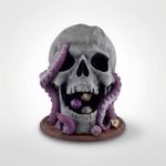 Jucarii, Copii si Bebe - Jucarii si jocuri - Jocuri si puzzle - Jocuri de societate - Turn de Zaruri Fantezie cu Craniu si Tentacule, Gri, 13 cm - Infinity.ro