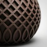 Casa si Gradina - Decoratiuni - Obiecte decorative - Vaze si boluri decorative - Vaza Decorativa cu Model Dantelat, Maro, 22 cm - Infinity.ro