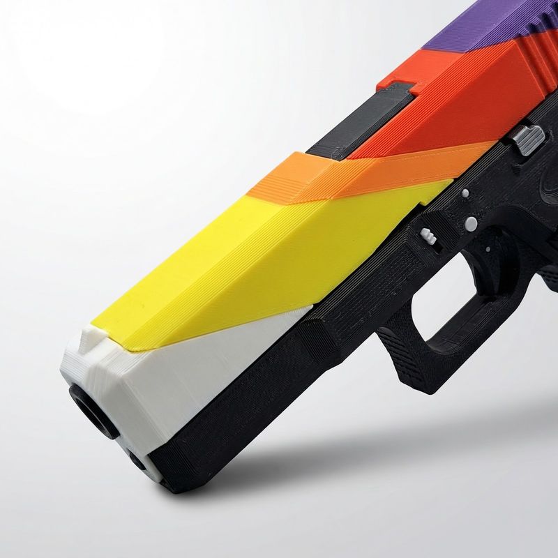 Jucarii, Copii si Bebe - Jucarii si jocuri - Jucarii de rol - Arme de jucarie - Pistol cu elastice Silueta Spectrum, Multicolor, PLA, 20 cm - Infinity.ro