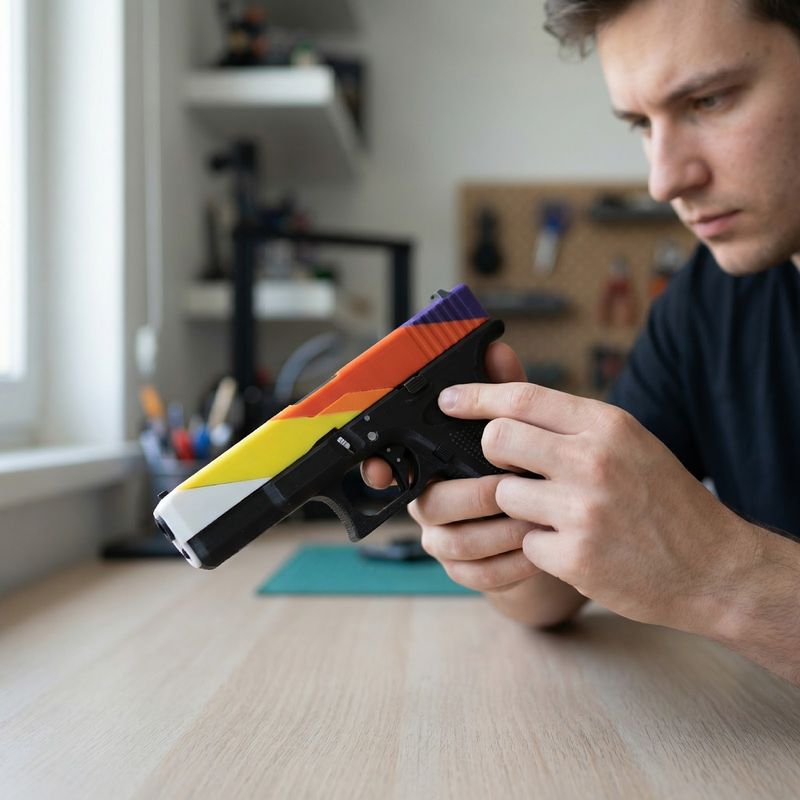 Jucarii, Copii si Bebe - Jucarii si jocuri - Jucarii de rol - Arme de jucarie - Pistol cu elastice Silueta Spectrum, Multicolor, PLA, 20 cm - Infinity.ro