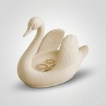 Fashion, accesorii si bijuterii - Femei - Bijuterii femei - Cutii bijuterii - Tava Organizator Bijuterii Silueta de Lebada, Ivory, 18 cm - Infinity.ro