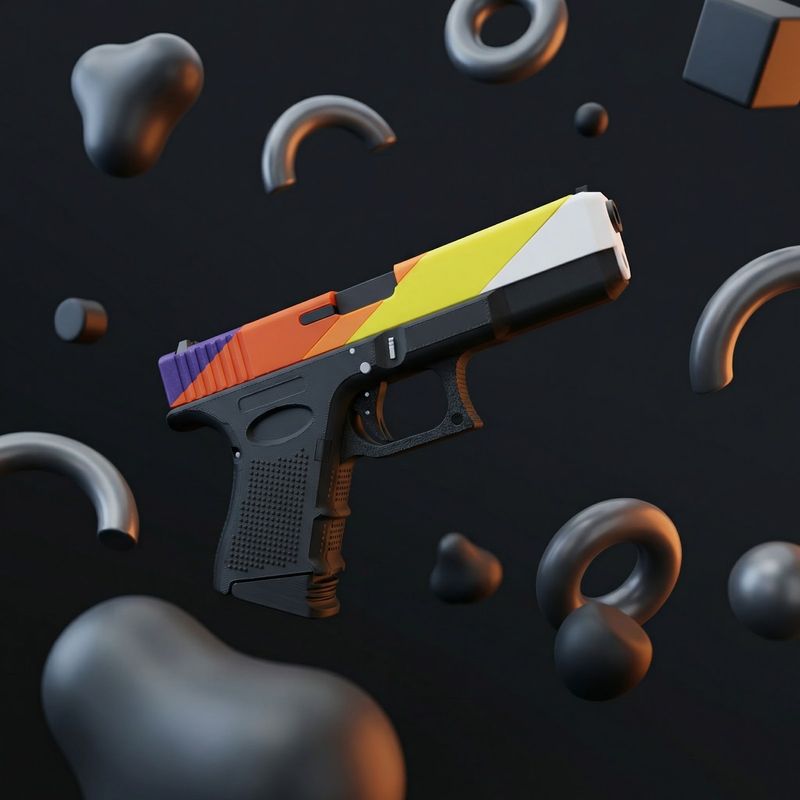 Jucarii, Copii si Bebe - Jucarii si jocuri - Jucarii de rol - Arme de jucarie - Pistol cu elastice Silueta Spectrum, Multicolor, PLA, 20 cm - Infinity.ro