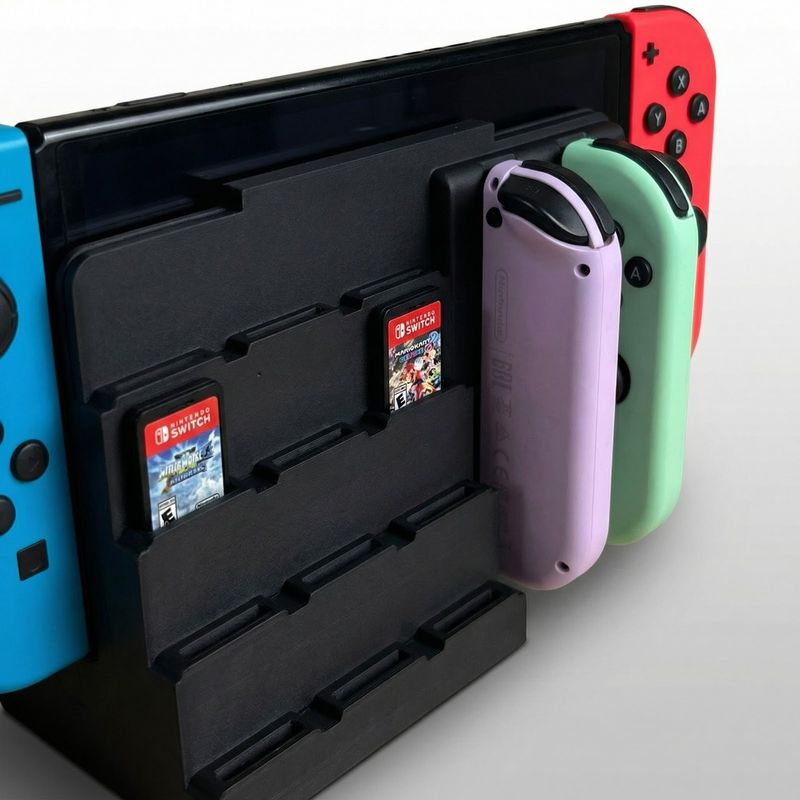 PC, gaming si accesorii - Gaming - Accesorii gaming - Accesorii console gaming - Organizator Consola si Jocuri Armonie, Negru, 17 cm - Infinity.ro