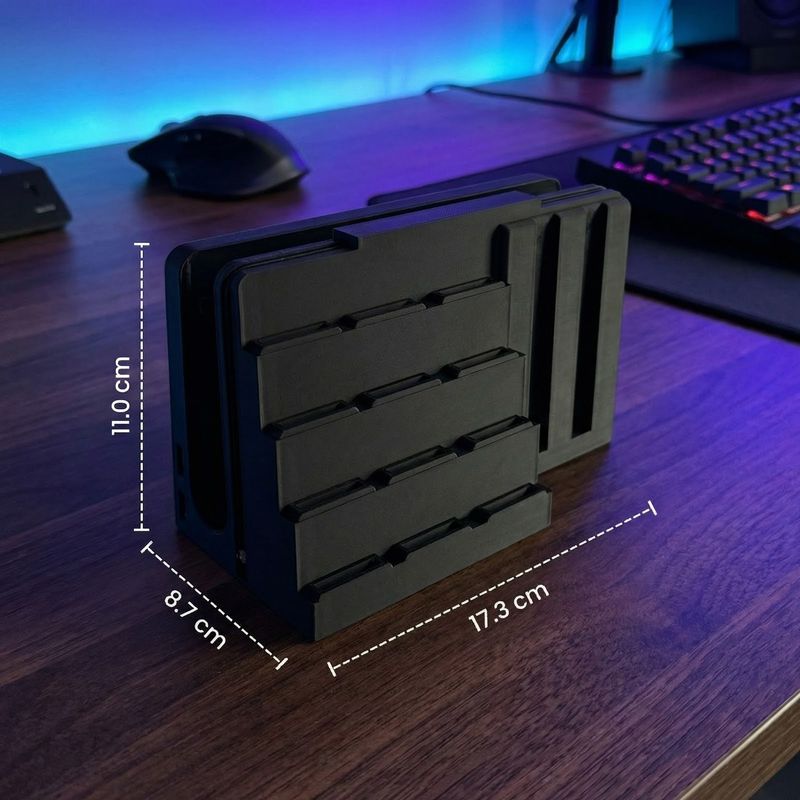 PC, gaming si accesorii - Gaming - Accesorii gaming - Accesorii console gaming - Organizator Consola si Jocuri Armonie, Negru, 17 cm - Infinity.ro
