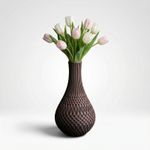 Casa si Gradina - Decoratiuni - Obiecte decorative - Vaze si boluri decorative - Vaza Decorativa cu Model Dantelat, Maro, 22 cm - Infinity.ro