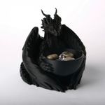 Casa si Gradina - Decoratiuni - Obiecte decorative - Vaze si boluri decorative - Bol Decorativ Dragon Gothic, Negru, 18 cm - Infinity.ro