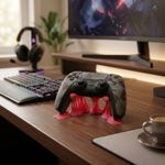 PC, gaming si accesorii - Gaming - Accesorii gaming - Accesorii console gaming - Suport Controller Gaming Bubble Gum, Rosu, 15 cm - Infinity.ro