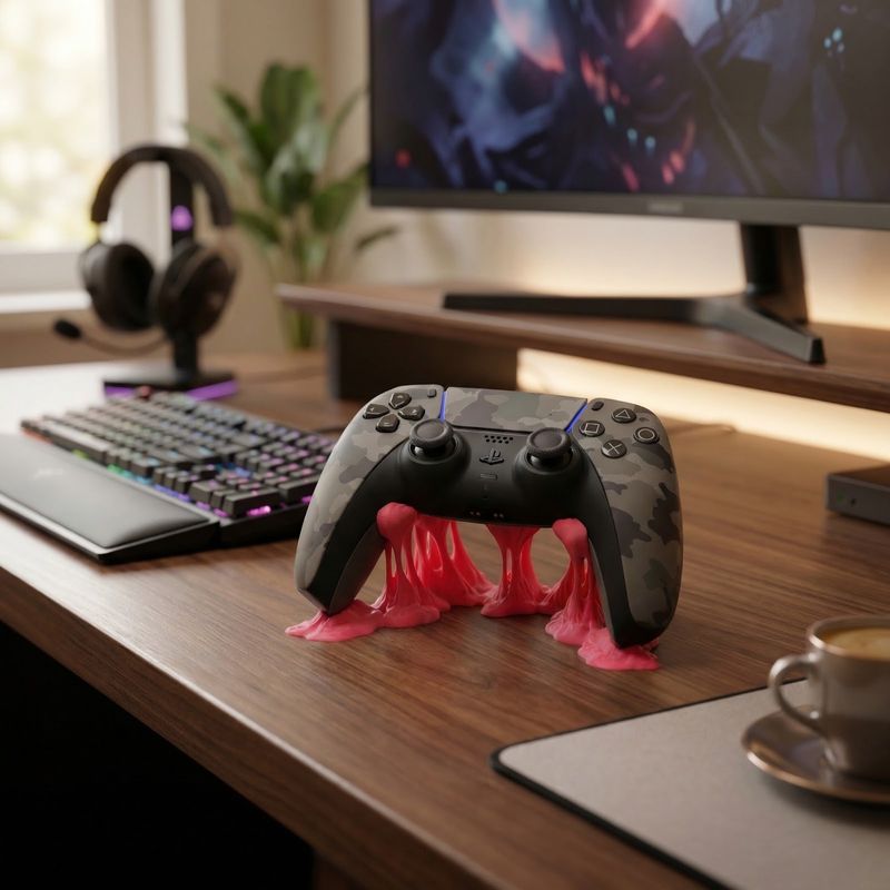 PC, gaming si accesorii - Gaming - Accesorii gaming - Accesorii console gaming - Suport Controller Gaming Bubble Gum, Rosu, 15 cm - Infinity.ro