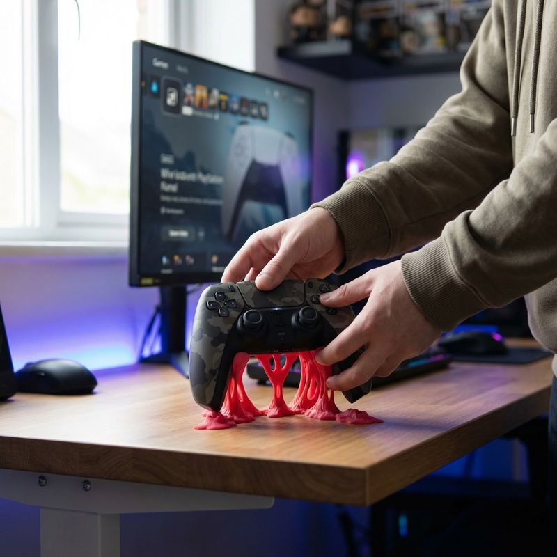 PC, gaming si accesorii - Gaming - Accesorii gaming - Accesorii console gaming - Suport Controller Gaming Bubble Gum, Rosu, 15 cm - Infinity.ro