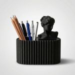 Carti si Birotica - Birotica - Accesorii de birou - Suporturi accesorii birou - Organizator Birou Sculptural cu Bust Clasic, Negru, 17 cm - Infinity.ro