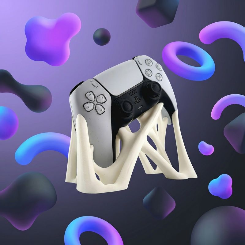 PC, gaming si accesorii - Gaming - Accesorii gaming - Accesorii console gaming - Suport Controller Gaming cu Design Arahnid, Alb, 17 cm - Infinity.ro