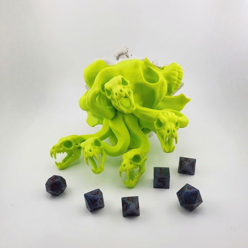 Jucarii, Copii si Bebe - Jucarii si jocuri - Jocuri si puzzle - Jocuri de societate - Turn de Zaruri cu Motiv Mitologic, Verde Neon, 59 cm - Infinity.ro