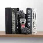Carti si Birotica - Carti - Accesorii pentru cititori - Book Nook Decorativ Lup Mistic, Gri, 17 cm - Infinity.ro